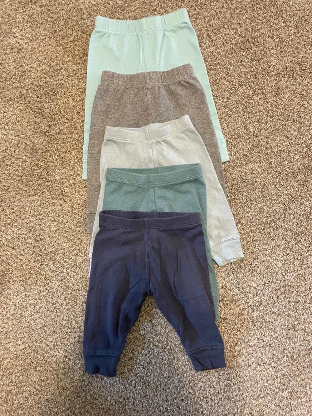 Multi-Pack Kids Stretch Knit Bottoms - Navy, Green, Light Blue, Gray, Mint
